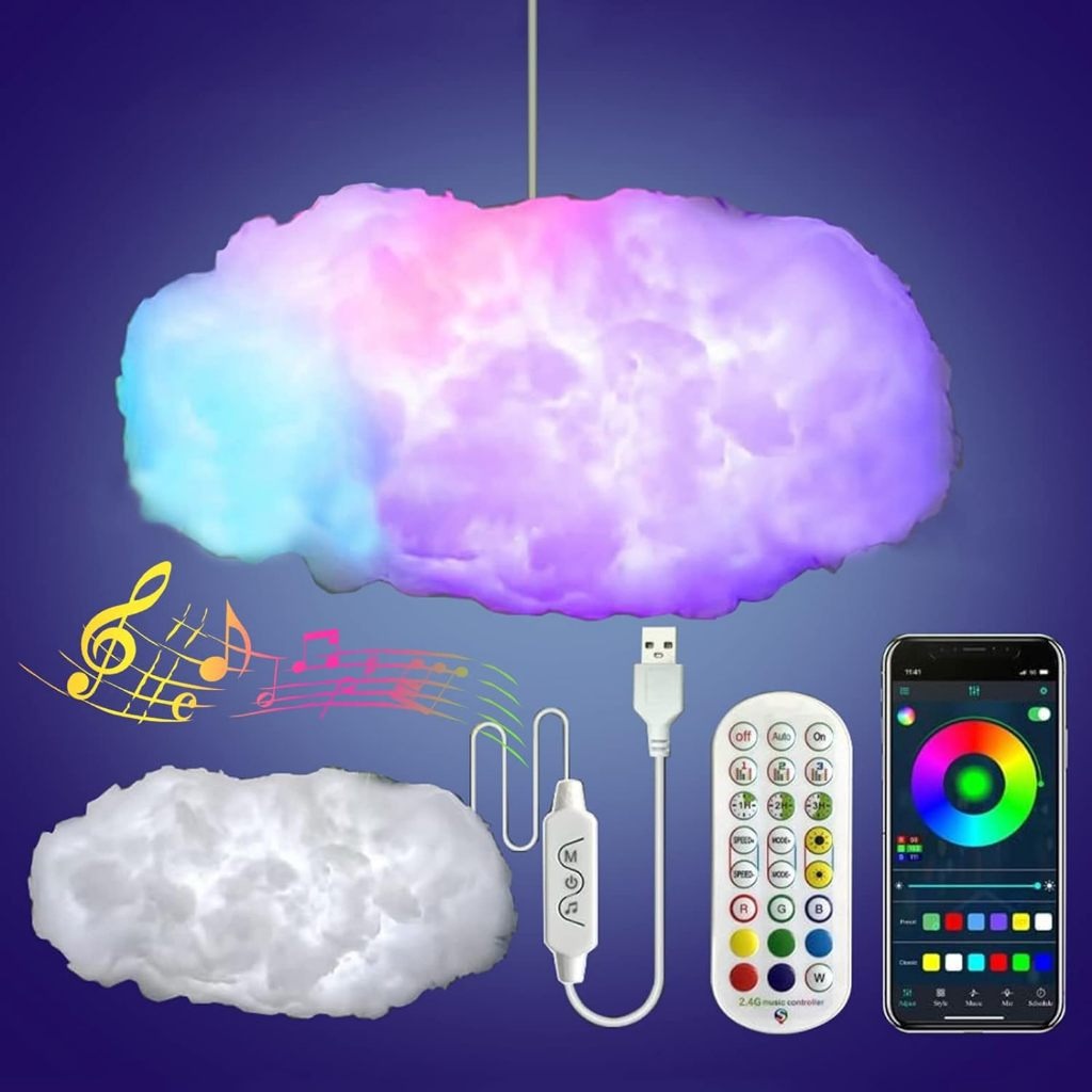 Lámpara Nube Gamer ☁️ RGB con Control | Ambienta tu Setup