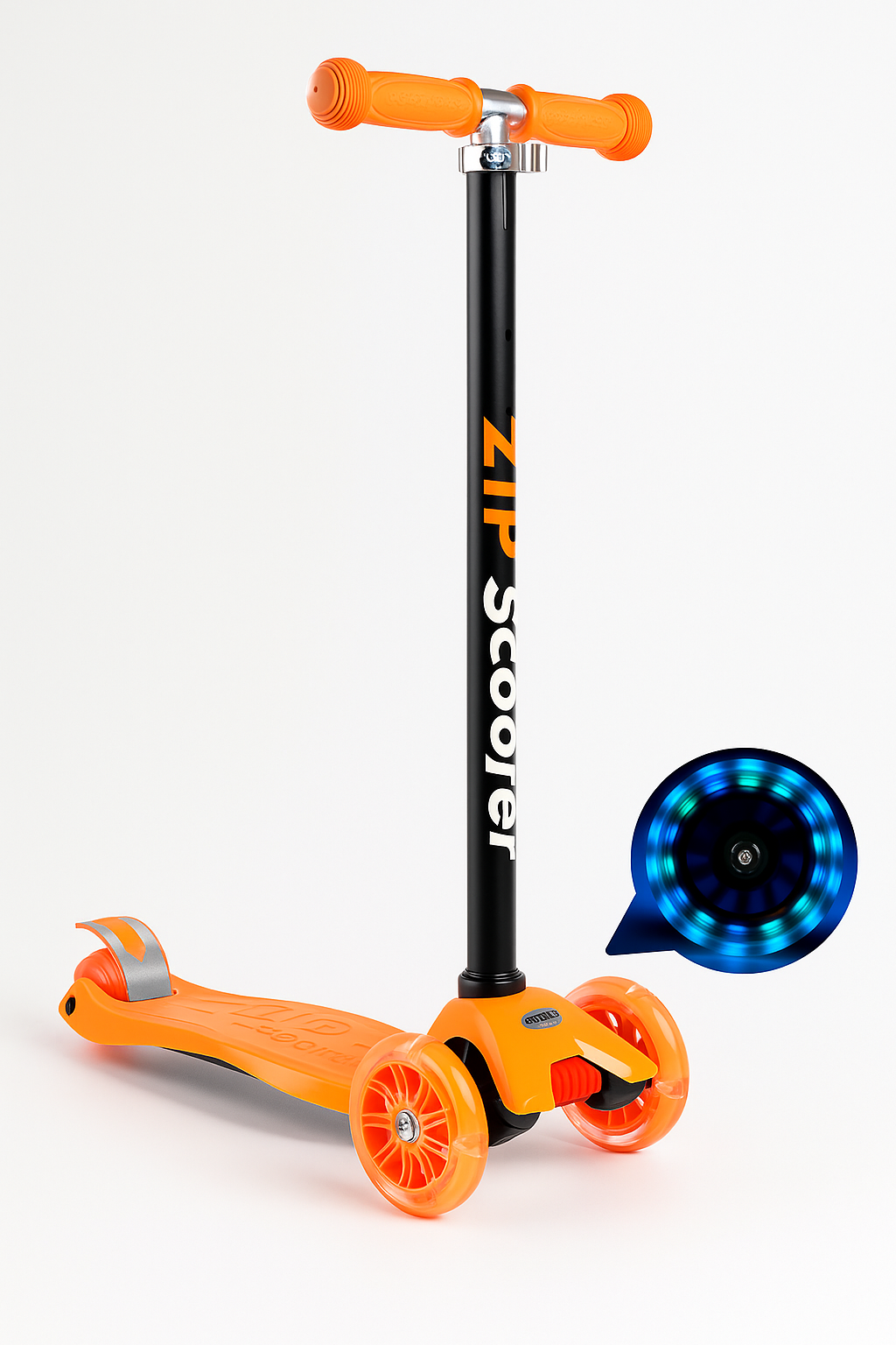 Scooter Infantil LED ⚡ – Plegable, Luces, Frenos Duales & Confort