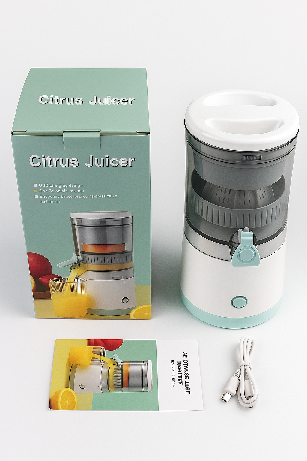 Exprimidor de Jugos 🍊 Portátil USB | Recargable 1500 mAh (0.3–0.5 L)