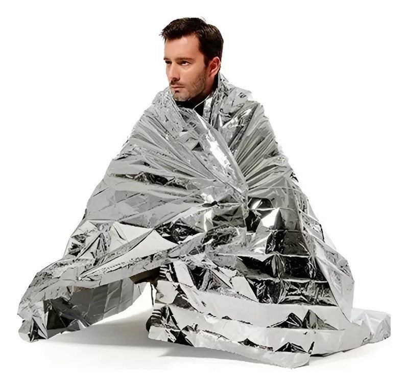Manta Térmica de Emergencia 🥶🔥 (3 Un) | Mylar Aluminizado + Ultra Compacta