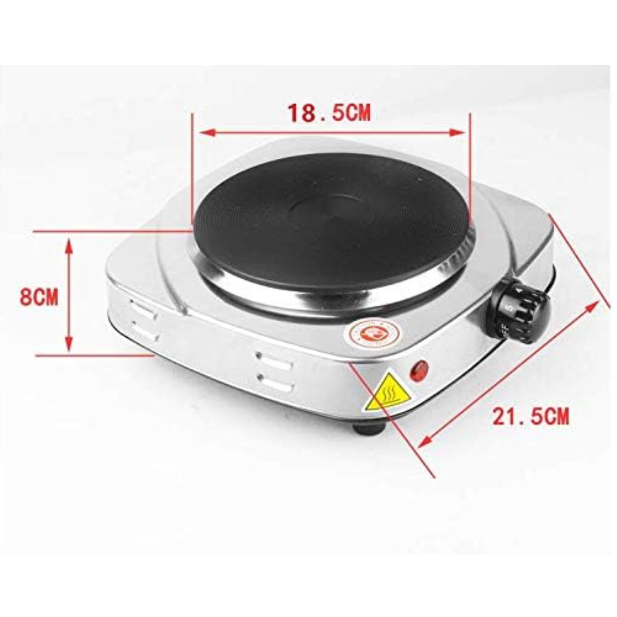 Estufa Eléctrica 1 Plato 🍳 Acero Inoxidable | Plato 80 mm + Calentamiento Uniforme