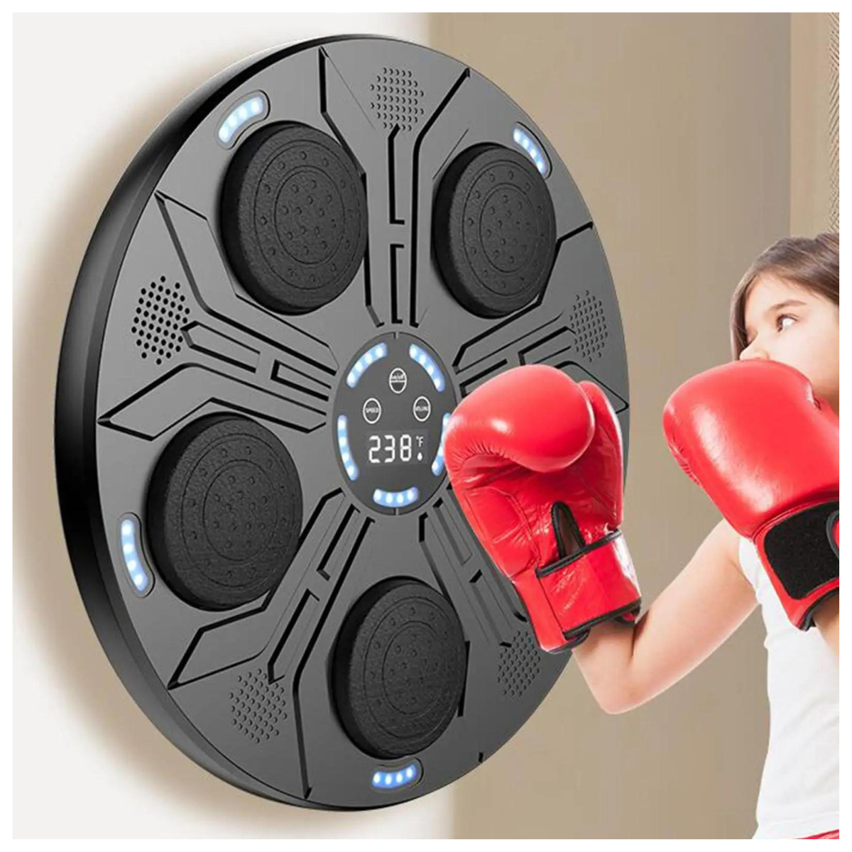 Máquina de Boxeo Profesional 🥊 Musical | 5 Parlantes + 5 RGB + Velocidad Ajustable