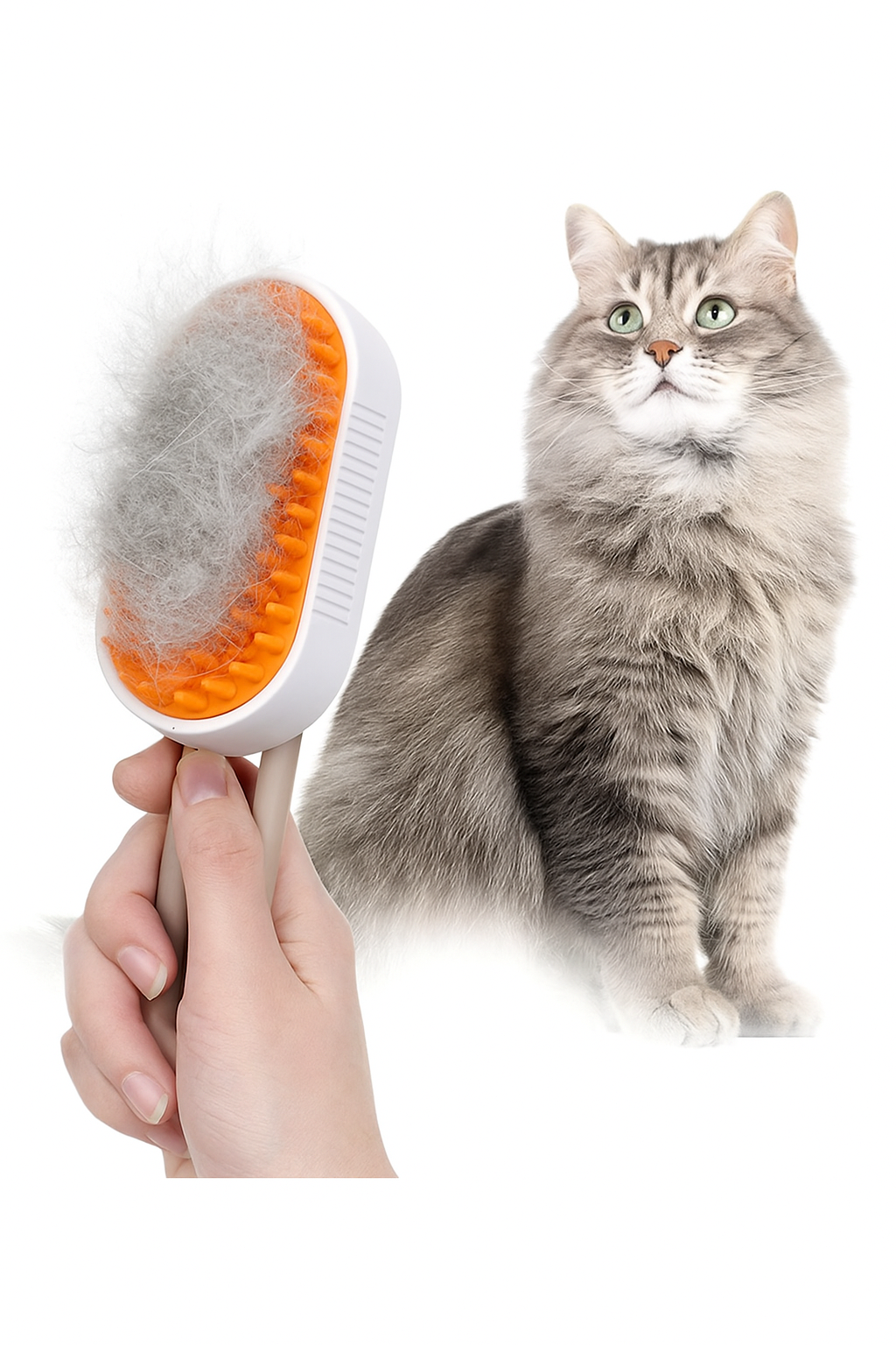 Cepillo a Vapor 3-en-1 para Mascotas 🐾 — Desenreda, limpia y relaja