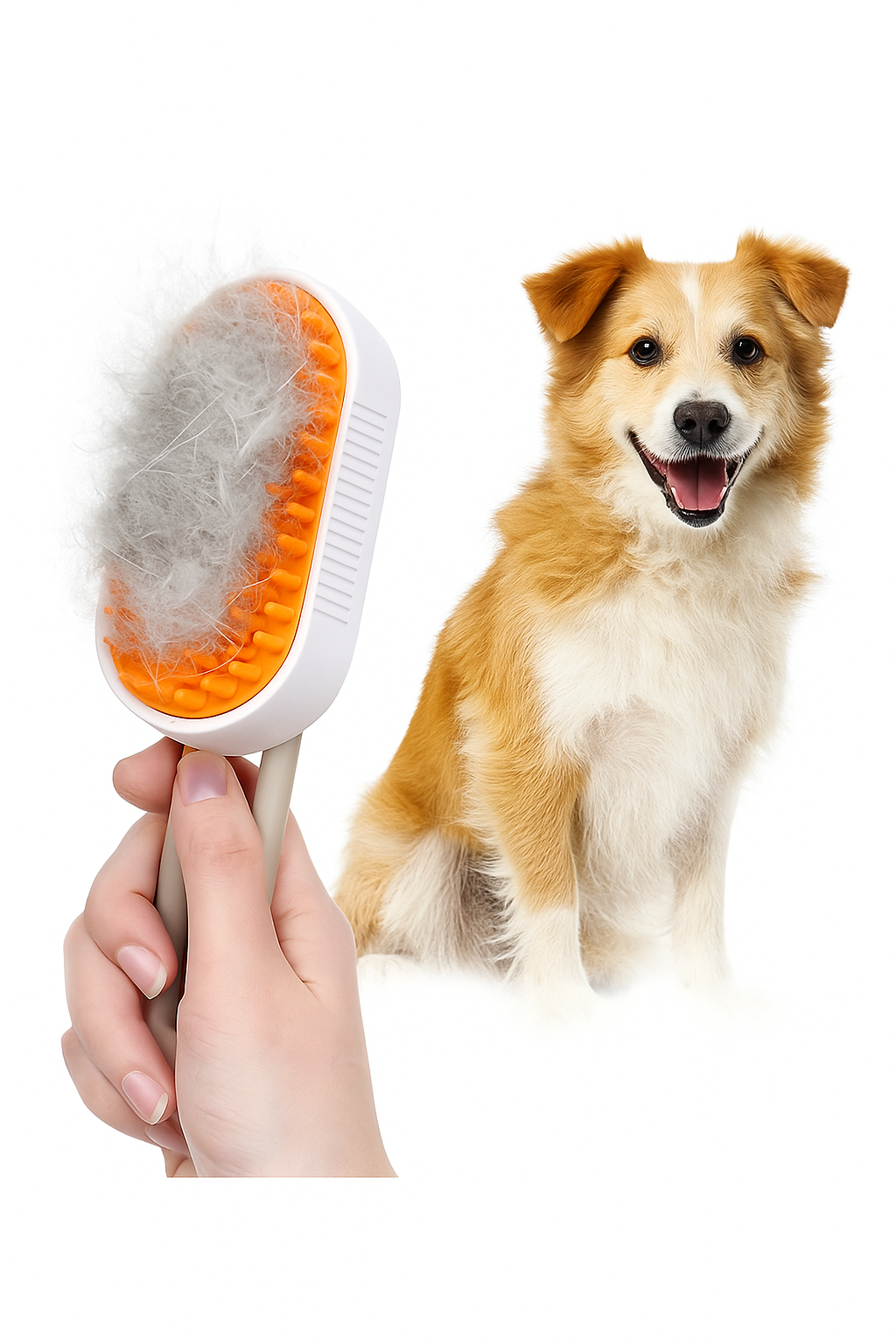 Cepillo a Vapor 3-en-1 para Mascotas 🐾 — Desenreda, limpia y relaja