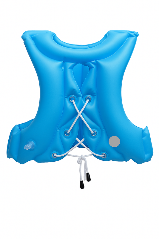 Chaleco Salvavidas Cruzado 🛟 Talla L – 3 Cámaras de Aire, Ajustable & Cuello Inflable