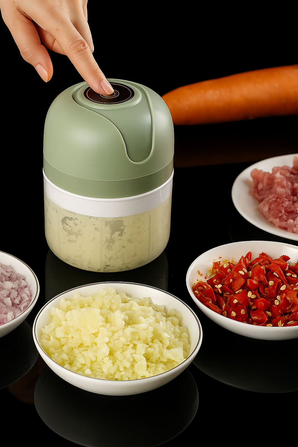 Procesador de Alimentos 🥕 Eléctrico USB | Mini Picador Rápido y Fácil de Limpiar