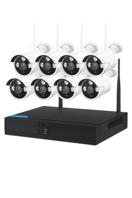 Pack 8 Cámaras de Seguridad 🔒 Visión Nocturna | Wi-Fi + Giro 180° + Acceso Remoto