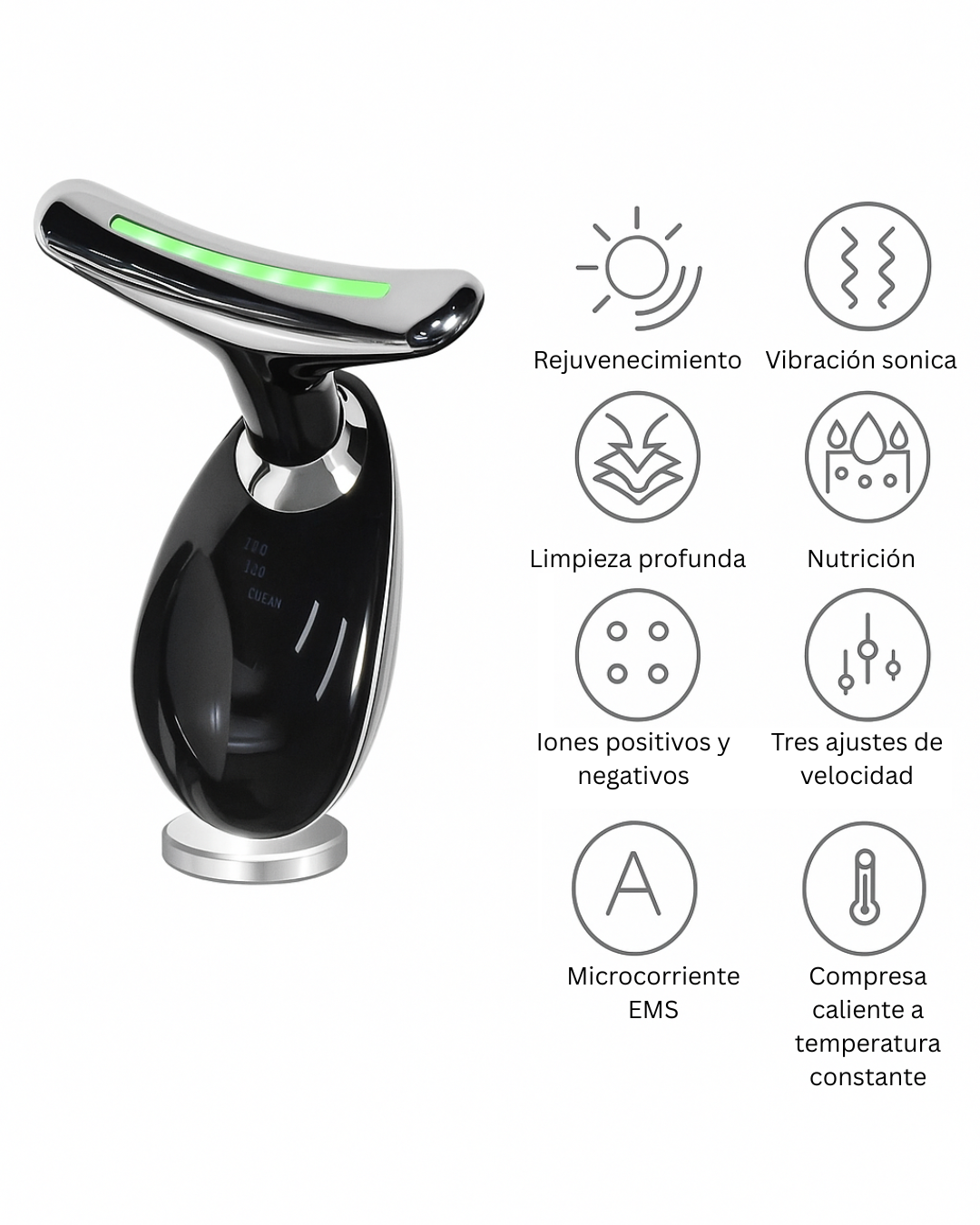 Masajeador Facial & Cuello LED 💎 – Reafirma, ilumina y suaviza líneas